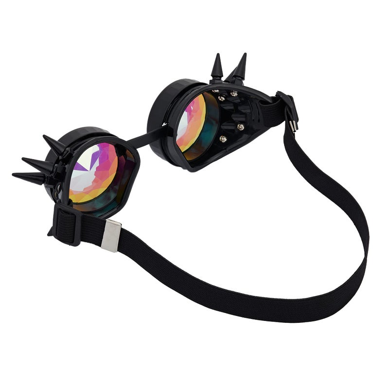 Lelinta Kaleidoscope Rave Goggles Steampunk Goggles Glasses Halloween Costume Accessories for Men Women Cosplay Party - Image 5